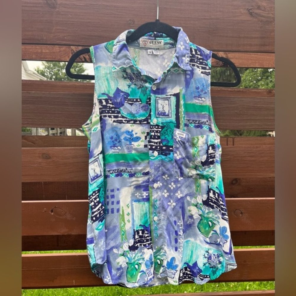 Vintage 1990s Guess Sleeveless Shirt